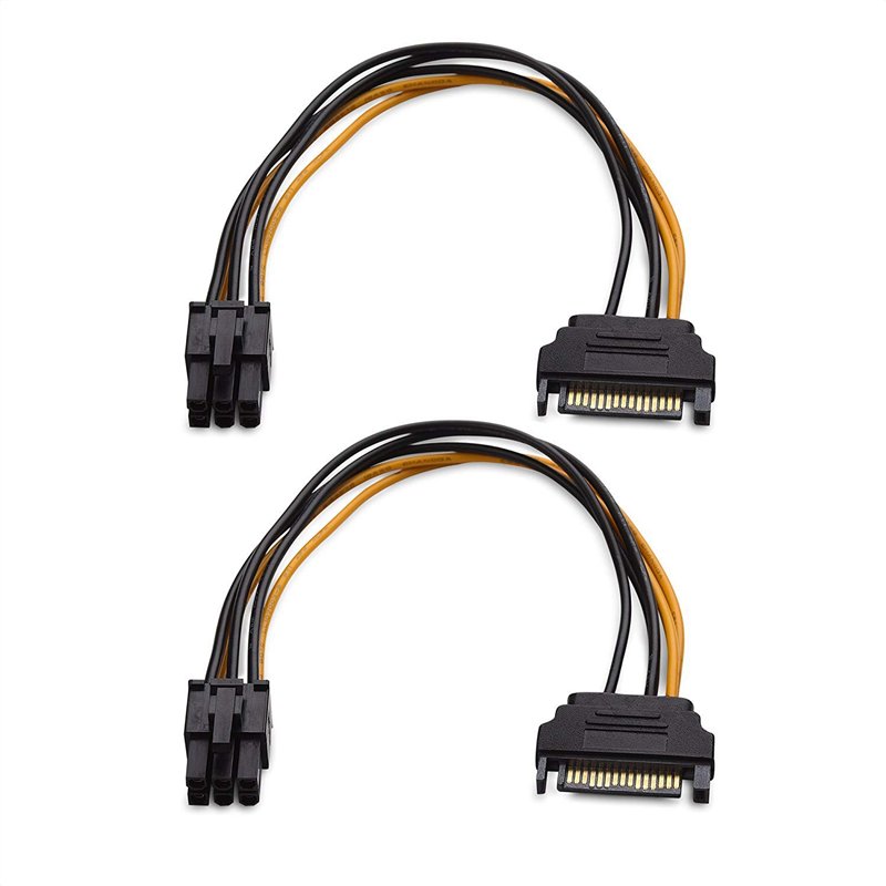 Cable Matters Lot de 2 câble d'alimentation 6 Broches SATA (SATA vers PCIe 6 Broches/Cable Alimentation sata 6 Broches) - 20 cm