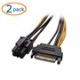 Cable Matters Lot de 2 câble d'alimentation 6 Broches SATA (SATA vers PCIe 6 Broches/Cable Alimentation sata 6 Broches) - 20 cm