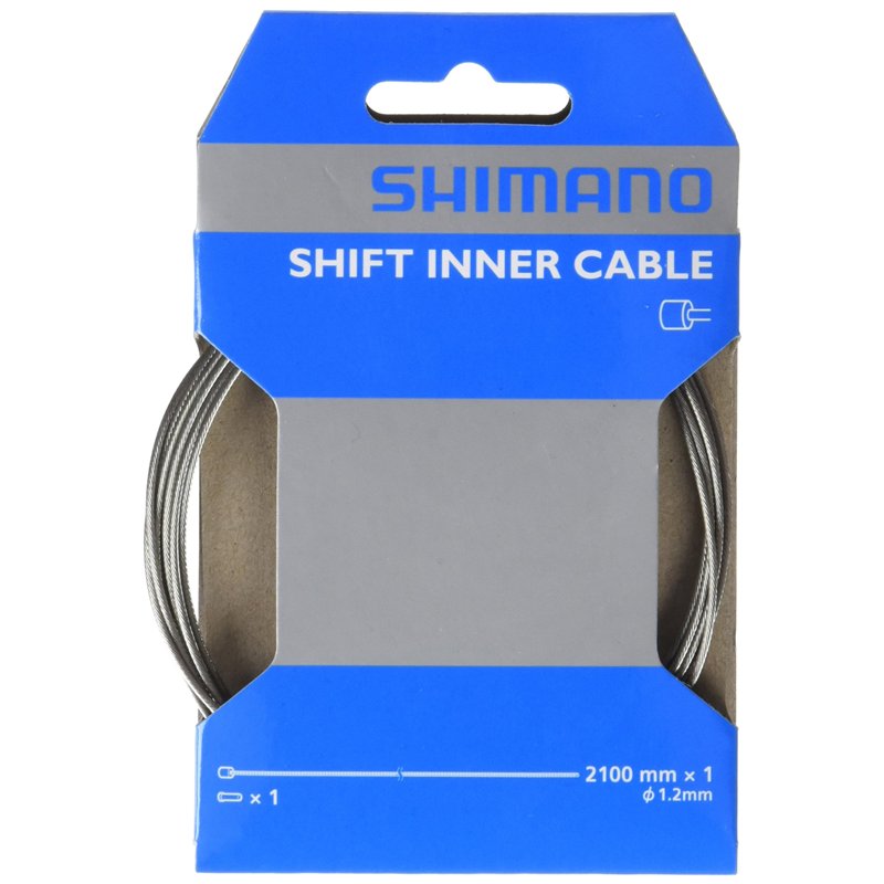 Shimano Gear Inner Wire Y60098070 Shimano Standard Inner Gear Wire 1 2 x 2100mm, Silver, 13cm UK