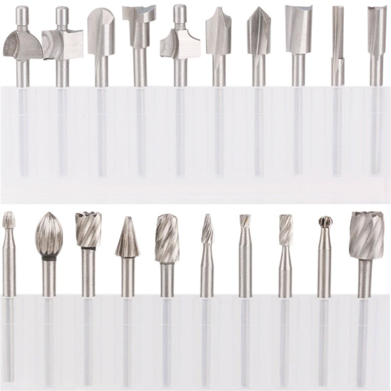 HSS Fraises à Défoncer, 20Pcs 3mm 1/8