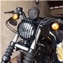 ANCLLO Grille de phare de moto de 14,7 cm pour Harley-Davidson Dyna Super Glide Custom Low Rider Street Bob Super Glide Wide Gli