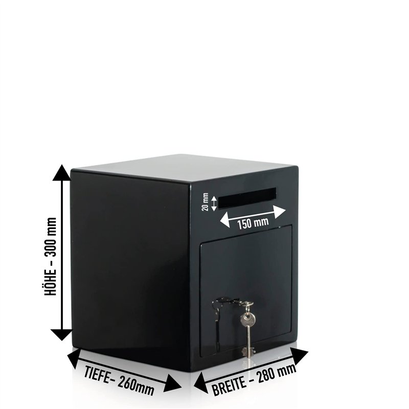 Image secondaire de Coffre-Fort de dépôt | Coffre-Fort pour Boutique, Magasin de Mode, Bar | Serrure à clés | Noir laqué