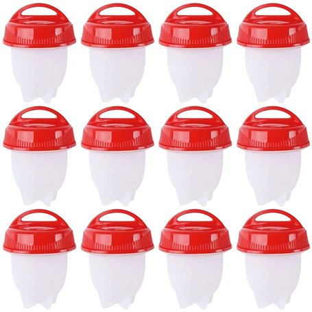 12 pièces chaudière à oeufs chaudière à oeufs ensemble de chaudière à oeufs en silicone sans coquille coquetier oeuf à la coque