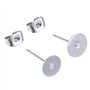 100 Pièces Boucles d'Oreilles Clous en Acier Inoxydable Boucle d'Oreille Flat Pad (2 Tailles) avec 100 Pièces Dos de Boucle d'Or