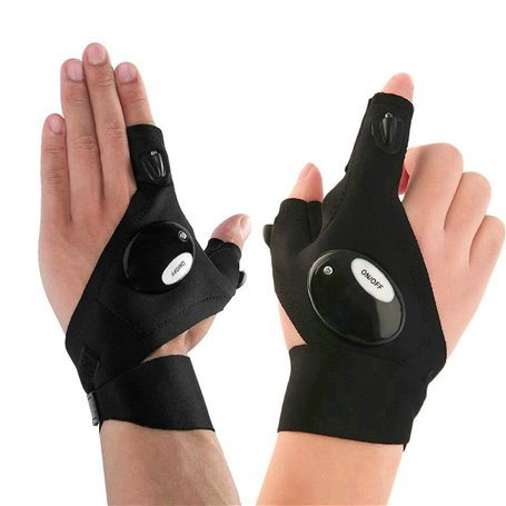 GuDoQi Gants de Pêche Extérieur Gants de Lampe de Poche LED pour Réparer et Travailler dans Les Ténèbres