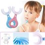 Brosse à dents pour enfants 4 pièces Nettoyage complet Brosse à dents pour enfants en forme de U à 360 degrés Brosse à dents pou
