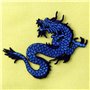 Patch brodé en forme de Dragon bleu, à coudre ou à coller avec fer à repasser