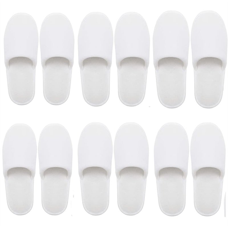 Bkrdty Hôtel des Chaussons 6 paires Pantoufles Jetables Polaire Corail Moelleux de Taille Générale Chausson Spa Fermé Lavables e