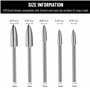 Mèches de Gravure sur Bois, 5 Pcs Ensemble d'Outils de Sculpture pour Accessoires d'Outils Rotatifs avec une Tige de 1/8 pouce A