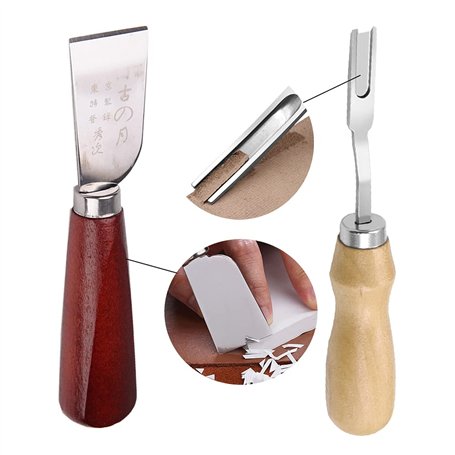 Zhioudz 2 Couteau à DéCouper En Cuir Outil De Biseautage Pour Cuir