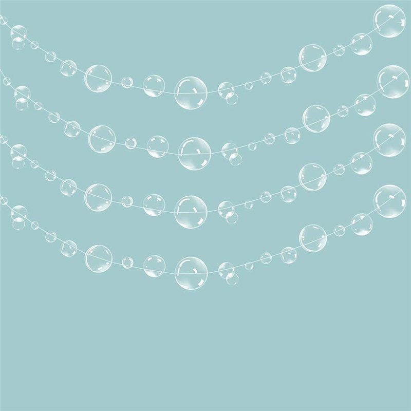 CENPEK 4 guirlandes Plates sous la mer avec Bulles pour Petite sirène, décorations de fête Transparentes flottantes à Suspendre,