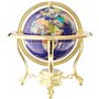 2 cm Bleu Lapis Océan Table Top Gemstone Mondiale Globe avec de l'or trépied