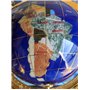 Unique Art 25,4 cm par 15,2 cm Bleu Lapis Océan Table Top Gemstone Mondiale Globe avec de l'or trépied