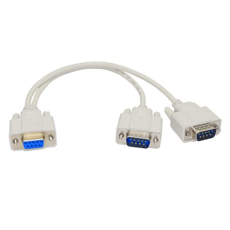 PNGKNYOCN Câble répartiteur DB9 en Y DB9 9 broches 1 ale femelle vers 2 mâles RS232 pour connecter divers appareils d'interface