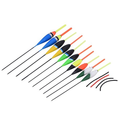 MAGT Flotteur Peche Carpe Flotteur De Pêche 10Pcs Flotteurs De Pêche Colorés À La Carpe Bobbers Crochets d'eau Douce Floating Ta