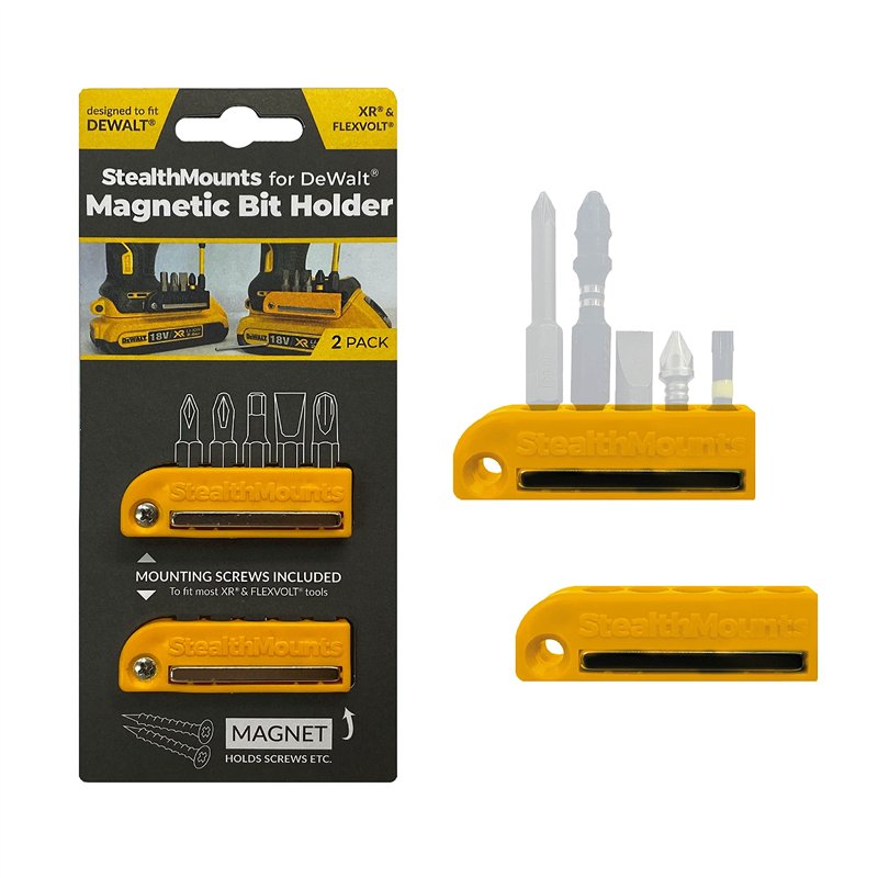 StealthMounts Dewalt XR et Flexvolt Support d'embouts magnétiques | Organisateur d'embouts de perceuse | Parfait pour les forets