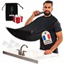 Tablier Barbe Homme-Cape de Rasage Homme-Bavoir Barbe-Accessoire Ideal pour la coupe de la Barbe à la Tondeuse ou au Rasoir-Avec