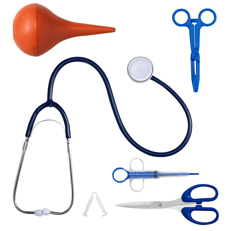 Image secondaire de GSSFASHION Kit de Mise Bas Chiot Chaton, Kit de Mise Bas avec Tétine d'alimentation Stéthoscope Ciseaux Pinces de Cordon Aspirat