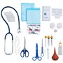 GSSFASHION Kit de Mise Bas Chiot Chaton, Kit de Mise Bas avec Tétine d'alimentation Stéthoscope Ciseaux Pinces de Cordon Aspirat