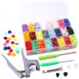 Swpeet de haute qualité 384 pcs 24 couleurs Plastique T5 Boutons à pression avec l'aide de boutons-pression de pinces