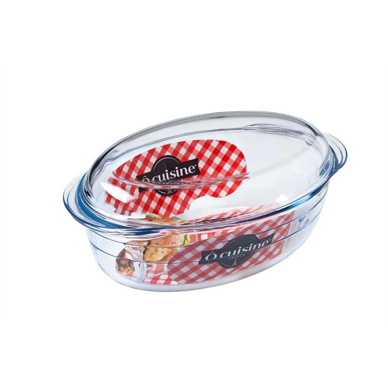 Ô cuisine cocotte Ovale en Verre Borosilicate 3L