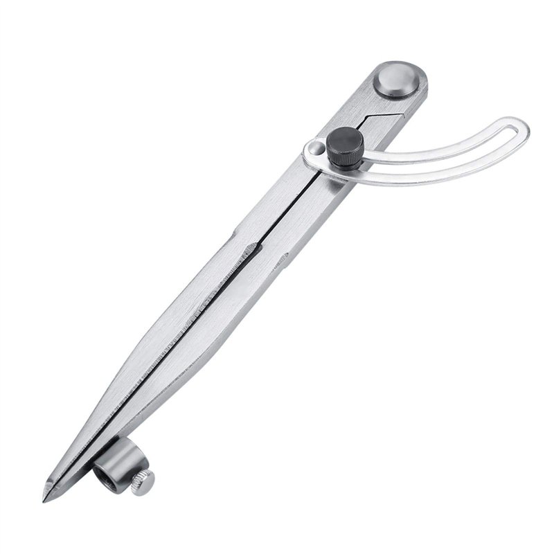 Compass,Akozon 200mm Compas en Acier au Carbone Professionnel Compass Pencil Grande Diviseur d'ailes en Cuir Outil Rotatif Sépar