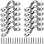 TDDL 16 Pièces Boucles de Pont pour Kayaks Pontet INOX Oeil Plaques Forme à Bosse Boucle Fixe Platine à œil Plate Pontet avec 32