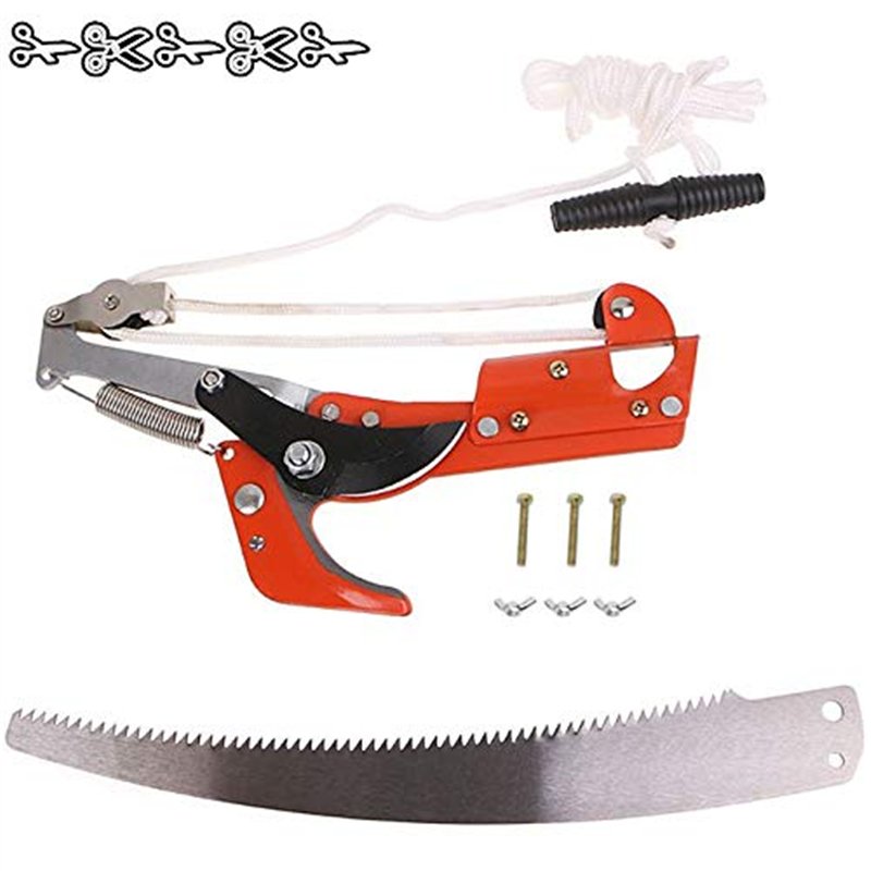 Élagage de cisailles de jardin, cisailles de bordure, à long manche, 2 en 1 Ciseaux à branches hautes pour extérieur Cisailles à