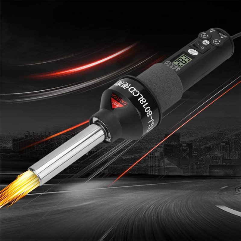 Pistolet à Air Chaud à Chaleur Électronique Réglable LCD 220V 450W Décapeur Thermique avec 4 Buses et 1 Support pour Station de