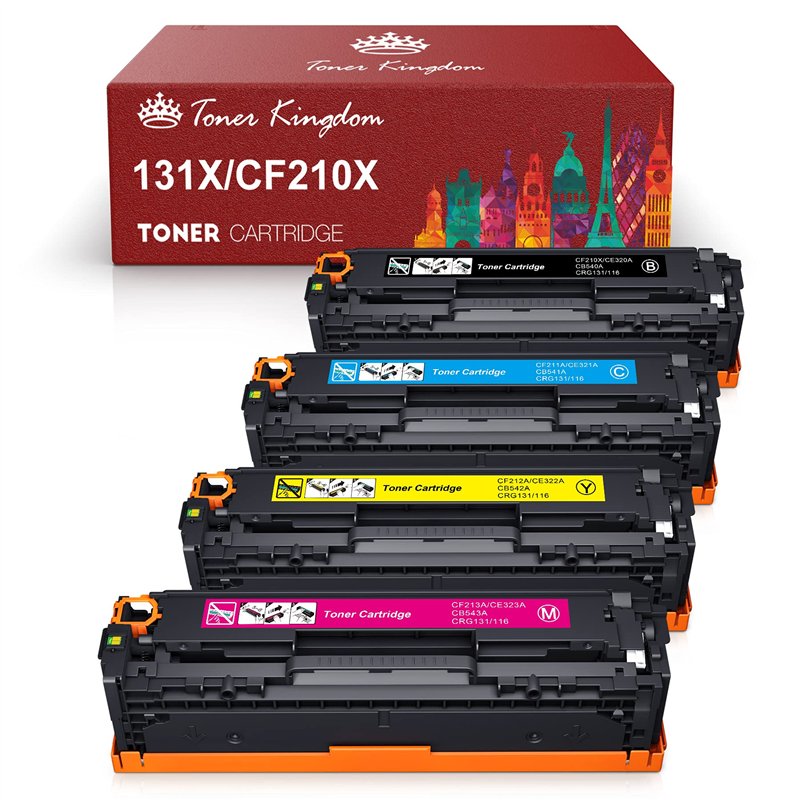 Toner Kingdom Cartouche de Toner Compatible pour HP 131X CF210X CF210A 131A pour HP Laserjet Pro 200 Color M251n M251nw M276nw, 