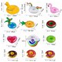 Amaza 15 Pièces Mignonne & Grande Flottabilité Kit de Porte Gobelet Gonflable Prime avec Pompe à Air Libre pour Piscine Jacuzzi 