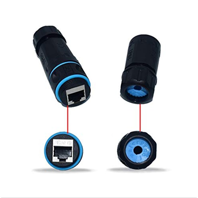 Image secondaire de Nuzamas Lot de 3 connecteurs M23 étanches pour câble réseau RJ45 Adaptateur de signal extension réseau CAT6 IP68 Ethernet LAN RJ