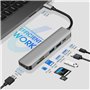Hub USB C, 6 en 1 DEMKICO Adaptateur Multiport Type C avec HDMI 4K, Lecteur de Cartes SD/TF, Port USB 3.0 & USB 2.0, Port PD 100
