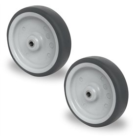 Lot de 2 roues encastrables – Axe de 150 mm – En TPE – Roulettes pour appareil, roulettes pour chariot de manutention Lot de 2 roues encastrables – Axe de 150 mm – En TPE – Roulettes pour appareil