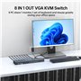 MT-VIKI Commutateur KVM VGA 8 ports 1U à montage en rack 8 x 1 - Prend en charge clavier, souris, haut-parleurs USB - Avec 8 câb