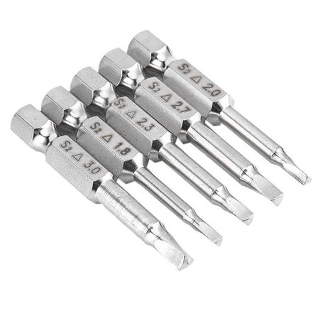 Bestgle 5PCS Embouts de Tournevis Magnétique à Tête Triangulaire Set S2 Acier 1