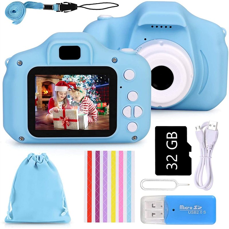 Kids Camera Appareil Photo Numérique Enfant Mini Numérique Caméra pour Enfant Mini Toy Camera avec écran 1080P et Carte SD de 32