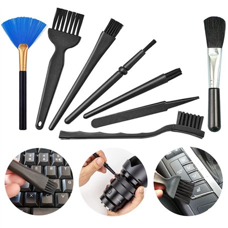 8 en 1 Pinceau Antistatique Brosse Antistatique Kit Nettoyage PC Pinceaux de Clavier Kit de Brosses à Clavier Pinceaux de Dépous