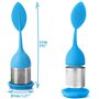 Lot de 4 infuseurs à thé en acier inoxydable et silicone - Passoire à thé avec couvercle et soucoupe - Boule à thé - Filtre à th