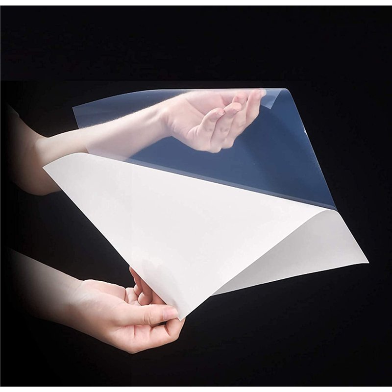 Image secondaire de Lot de 25 feuilles de papier autocollant en vinyle translucent imprimable format A4 (21 x 29,7 cm) Semi-Transparent étanche pour