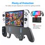 OIVO Étui Grip pour Nintendo Switch, Coque Asymétrique de Confort Ergonomique avec Support Réglable et 5 Emplacements de Jeu pou