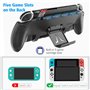 OIVO Étui Grip pour Nintendo Switch, Coque Asymétrique de Confort Ergonomique avec Support Réglable et 5 Emplacements de Jeu pou