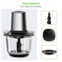 Hachoir Électrique, 400W Hachoir a Viande, 2 Niveaux de Vitesse, 1.5 L Bol en Verre, 4 Lames Inox Amovibles, Hachoir Multifoncti