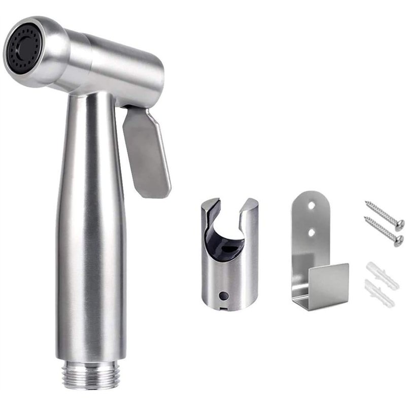 xocome Pulvérisateur de toilette pour bidet/pulvérisateur à main en acier inoxydable avec crochet, facile à installer, pour l'hy