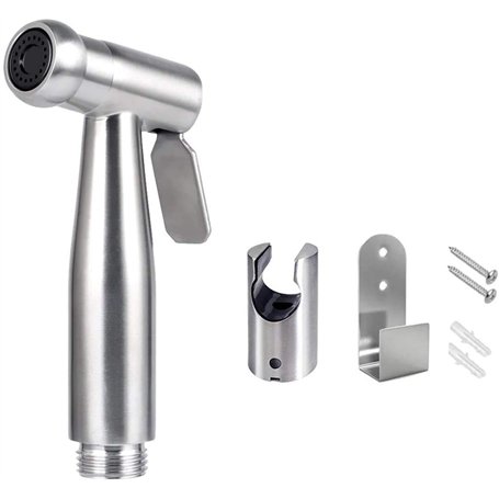 xocome Pulvérisateur de toilette pour bidet/pulvérisateur à main en acier inoxydable avec crochet