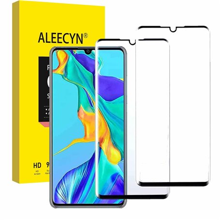 Aleecyn 2 Pièces Verre Trempé Compatible huawei p30 pro，3D Incurvé Film Vitre Protection Ecran