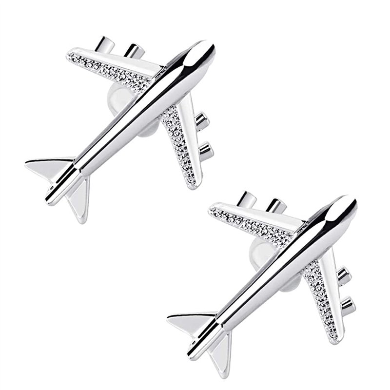 YZSZ 1 Paire Bouton de Manchette Avion en Métal Chemise pour Homme Jet Boutons de Manchette Boutons de manchette en forme d'avio