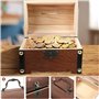 HAOBIN Coffre Au TréSor en Bois BoîTe Aux TréSors en Bois Coffre en Bois BoîTe De Coffre Au TréSor De Pirate Vintage en Bois Cof