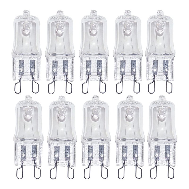 ShuoHui HaloPin Lot de 10 ampoules halogènes G9 à intensité variable 18 W Remplace 18 W Angle d'éclairage 35° Blanc chaud 2700