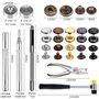 150 Boutons Pression en Métal,Boutons-Pression en Métal de 6 Couleurs avec Trousse à Outils,pour Sacs à Dos de Chemise en Cuir,C